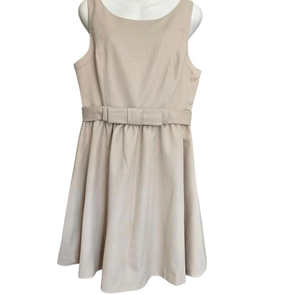 Lauren Conrad Elegant Sleeveless Beige Dress with Belt‎